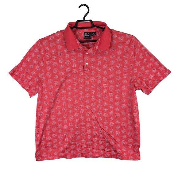 Mens Jos. A. Bank Traveler Red & White Tropical Leaf Polo Shirt Short Sleeve XXL - Picture 1 of 7
